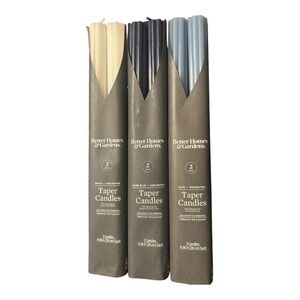 Better Homes And Gardens Taper Candles - white, Dark Blue, Light Blue